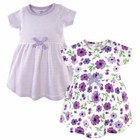 Touched by Nature Baby Organic Cotton Dress 2-Pack, Purple Garden