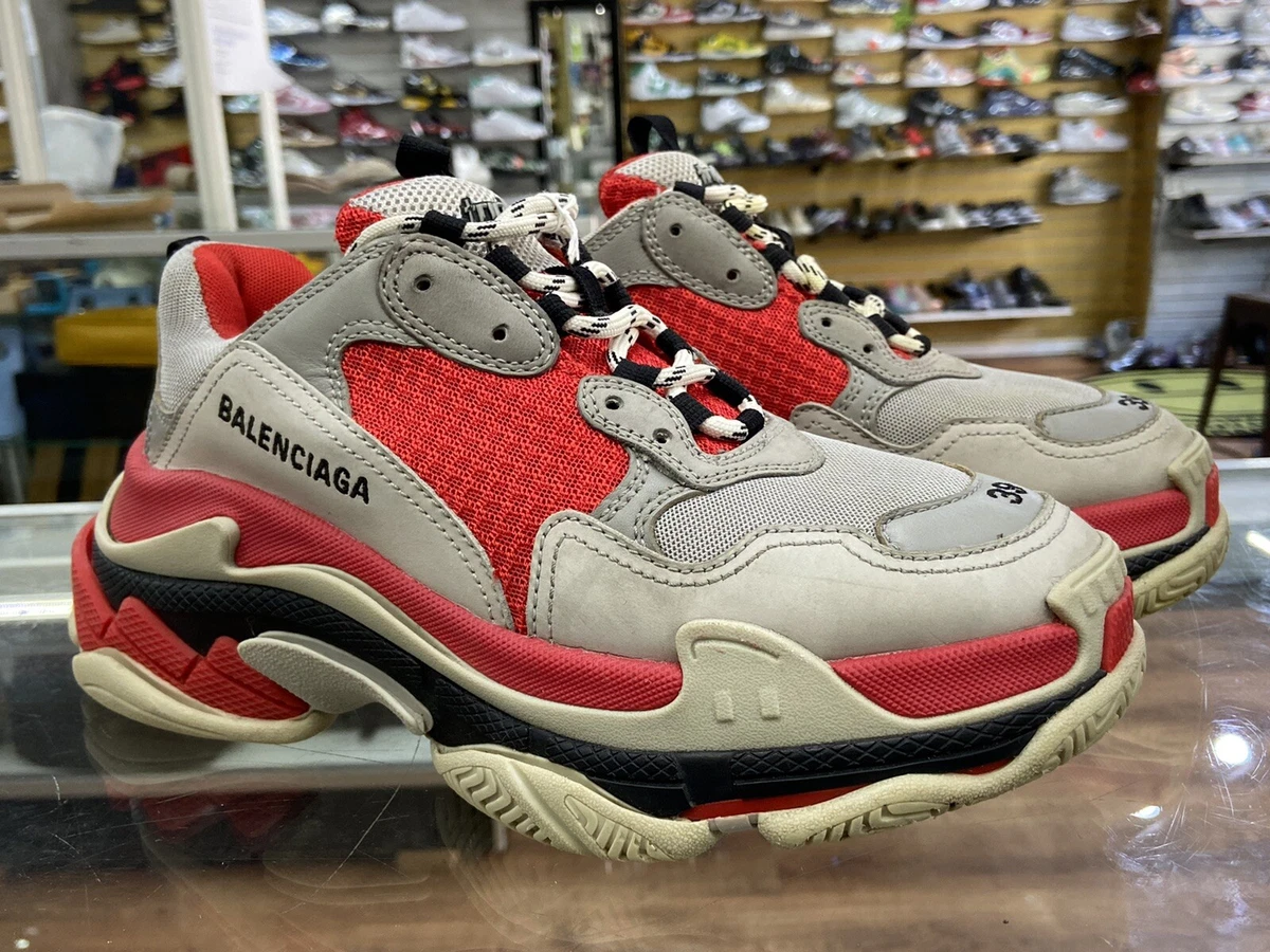 Balenciaga Triple S Grey Red Size 39 US 6 (536737 W09OH 6495)