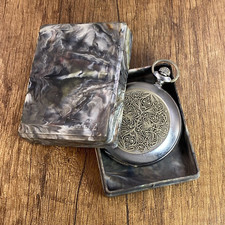 Molnija Filigree design pocket watch quartz vintage Soviet Era USSR