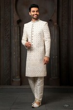 Mens Wedding Party Wear Designer Traditional Embroidered Sherwani Dress India