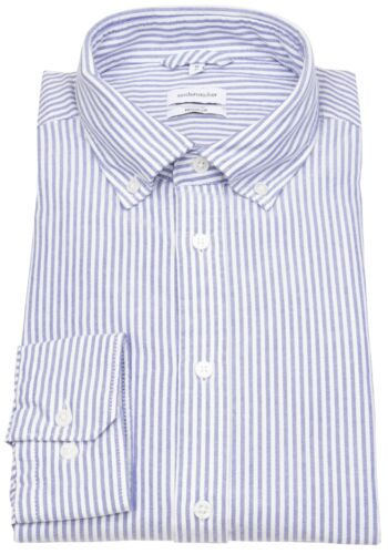 Seidensticker Hemd Regular Fit Button Down Kragen Streifen hellblau / weiß - Bild 1 von 2