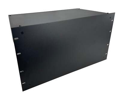 PROCRAFT RP6B-10-BK 6U 10'' Deep Rack Mount Project Box - Aluminum Face/Steel Box