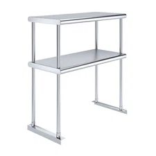 14 in. x 30 in. AmGood Stainless Steel Double Deck Over Shelf