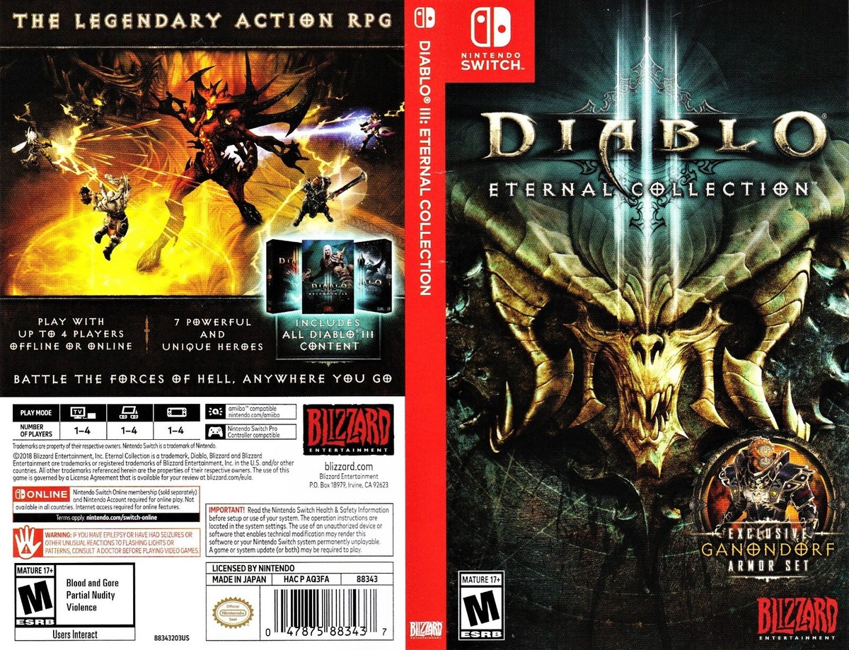 Blizzard Diablo Nintendo Blizzard Diablo On Switch Diablo Iii