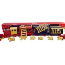 Train Set Wooden 21 PCS Set 1992 Village Accessories New in Box