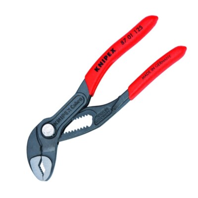 Knipex Mini 5'' Cobra Water Pump Pliers 7/32'' Thin Jaw Width 1'' Capacity 8701125