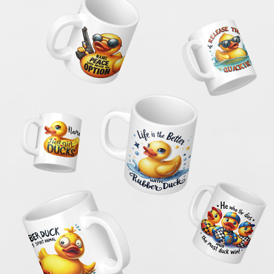 Gummi Ente Becher | Neuheit 11 Unzen Keramiktasse | Personalisiertes Entengeschenk | Geburtstag