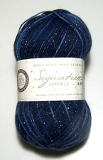 100 gm ball of West Yorkshire SIGNATURE SPARKLE SOCK Yarn 906 SILENT NIGHT