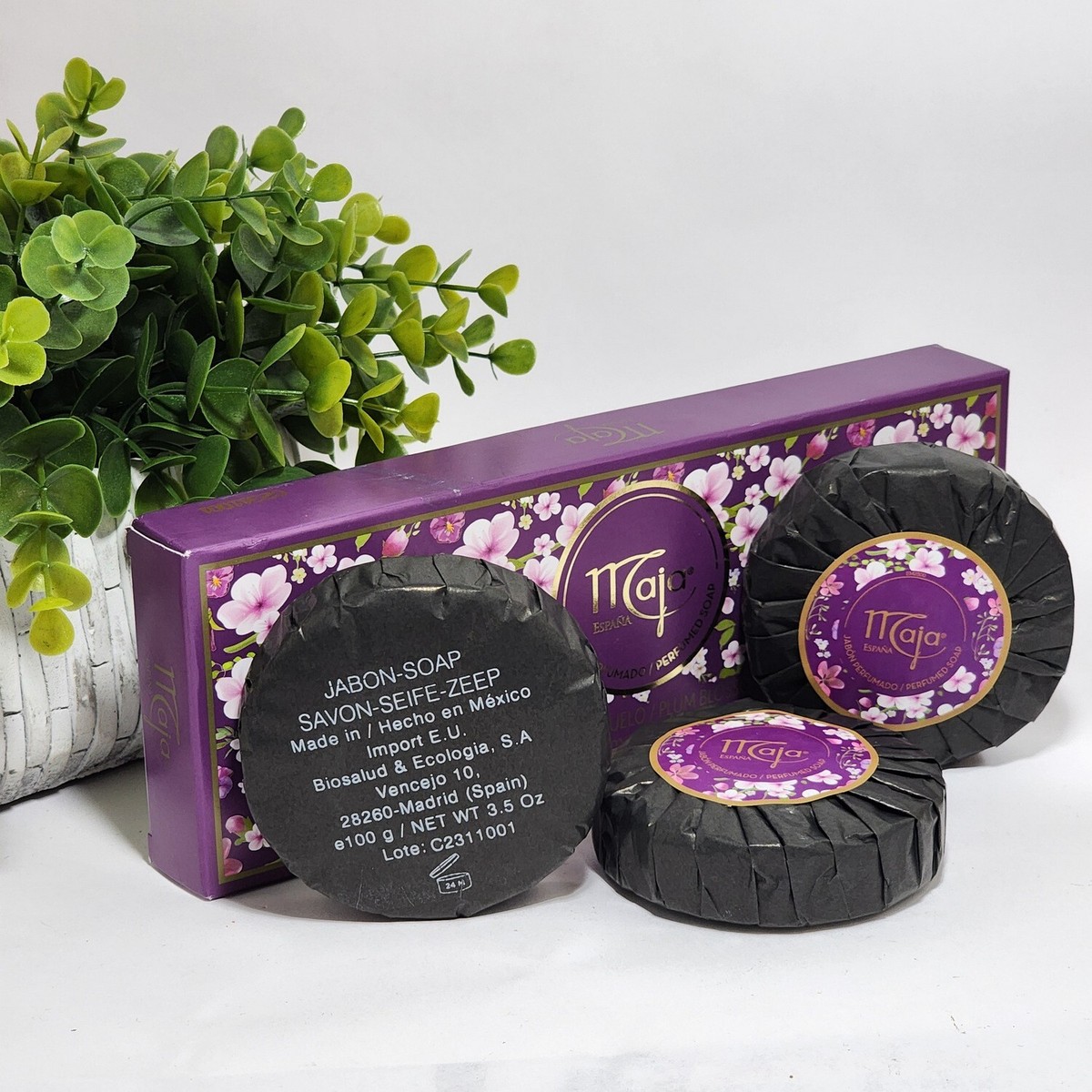 Maja Plum Blossom Luxury Perfume Soap Flor de Ciruelo Jabon - 3 x