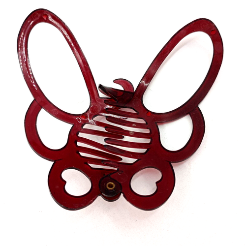 Vintage Goody Butterfly Hairclip Red