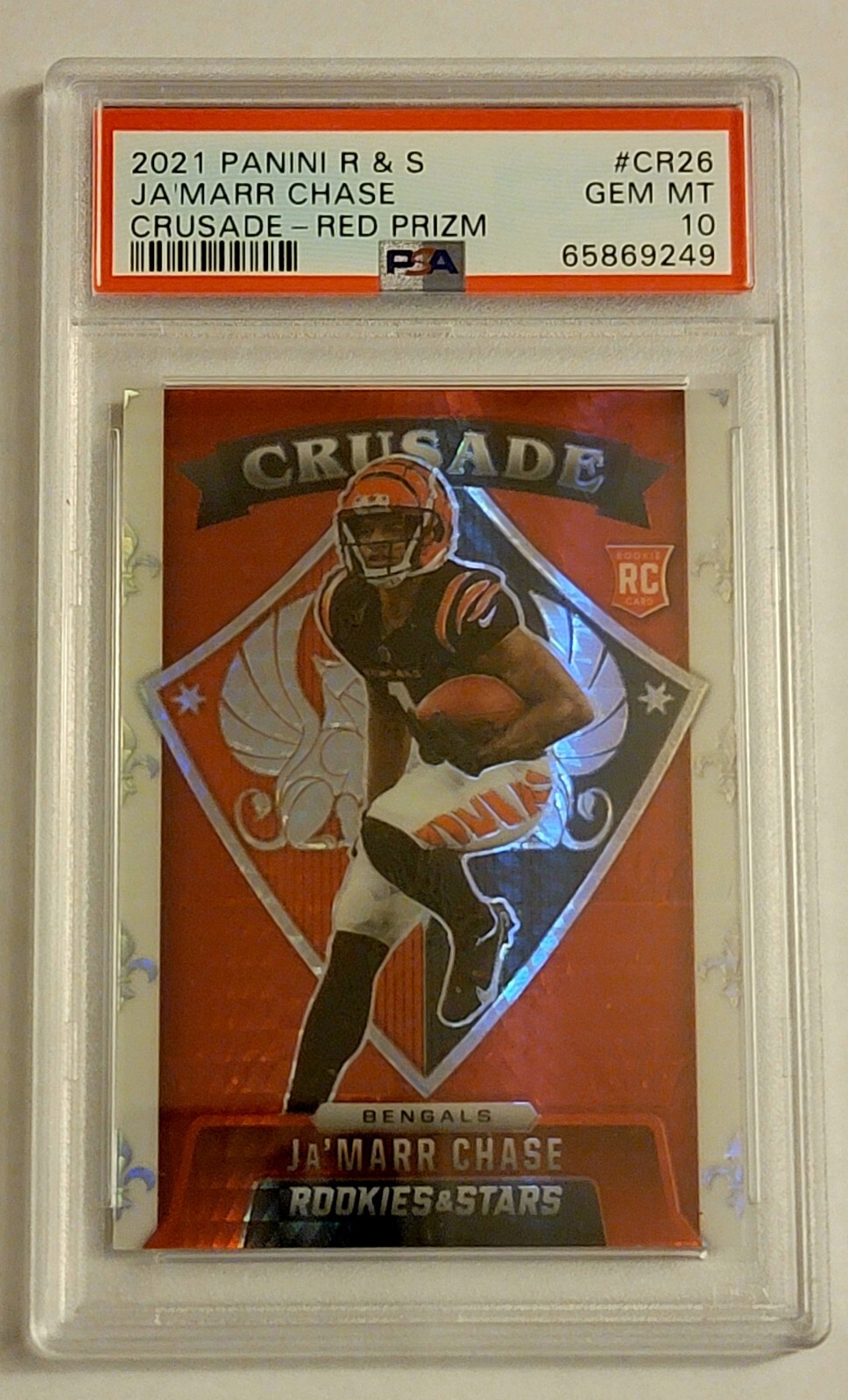 JaMarr Chase Panini Rookies & Stars Crusade #CR26 Red Prizm