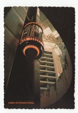 Omni International Crystal Elevator Postcard Photo from Hotel Lobby 1978 Atlanta