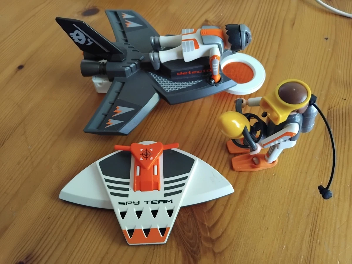 Playmobil 4877 Top Agent Detektorjet und Wasserjets mit zwei Figuren A