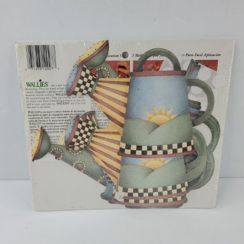 Wallies Wallpaper Cutouts Pre-Pasted 50 Debbie Mumm Watering Cans Home Decor - Picture 2 of 15