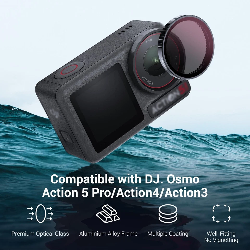 Magnetic ND CPL Polarizer Filter Kit for DJI Osmo Action 5 Pro Action 4 Action 3 - Image 2 of 4