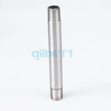 1/4" BSP Equal Male Length 100mm 304 Stainless Steel Round Pipe Fitting