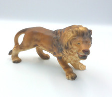 VINTAGE 50's 60's CERAMIC LION 7" LONG FIGURINE BISQUE LIKE JAPAN