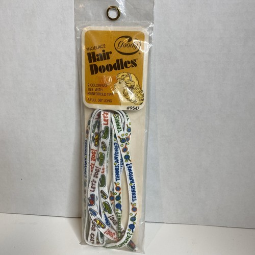 Vtg 1980 Goody Shoelace Hair Doodles #9547 Tennis Jogging Theme - Picture 2 of 5