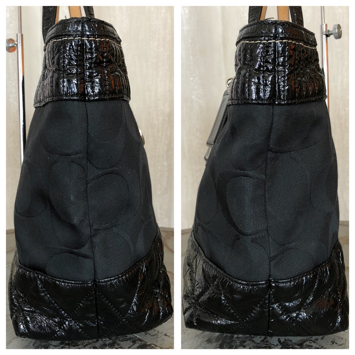 COACH Poppy Signature Quilted Black Tote Bag 18676 | eBay