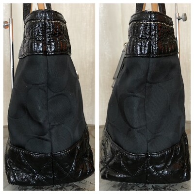 COACH Poppy Signature Quilted Black Tote Bag 18676 | eBay