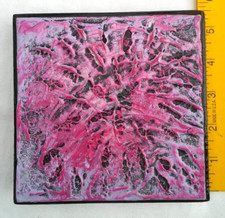 Pink Burst Chunky Textured Wood Block Wall Art 5" x 5" DelMarq
