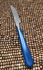 Gibson? Stainless Dark Denim Blue Plastic SERRATED DINNER KNIFE  8” NEW