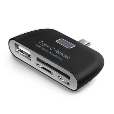   4-in-1 OTG Card Reader   USB, Type-C & Micro USB for PC, Laptop, Phone!  ️