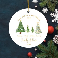 Personalized Family of Four Christmas Ornament 2024 First Christmas as a Family