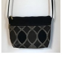 Danny K Beverly Hills Crossbody Bag, Woven Tapestry Black Gold, Made In USA