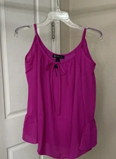 INC  Magenta Flame Ruffled-Sleeve Top Blouse Size 2 1073