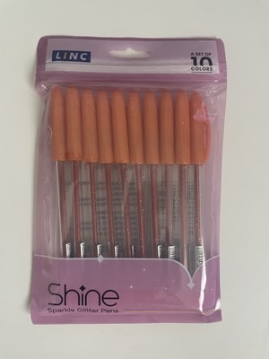 10 x Linc Shine Sparkle Glitzer Gelstifte 1,0 mm Spitze - ORANGE