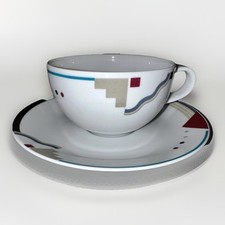 8 Studio Nova Attitudes Demitasse Cups W/Saucers Vintage Art Deco Espresso Lot