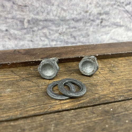 Vintage Campagnolo Patent Crank Bolts Pair with Washers Road Bike Square Taper