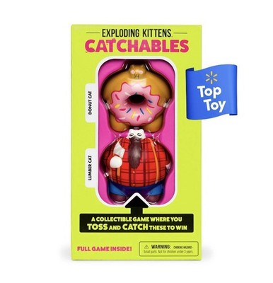 Exploding Kittens Catchables 2-Pack Donut Cat and Lumber Cat Full Game NEW
