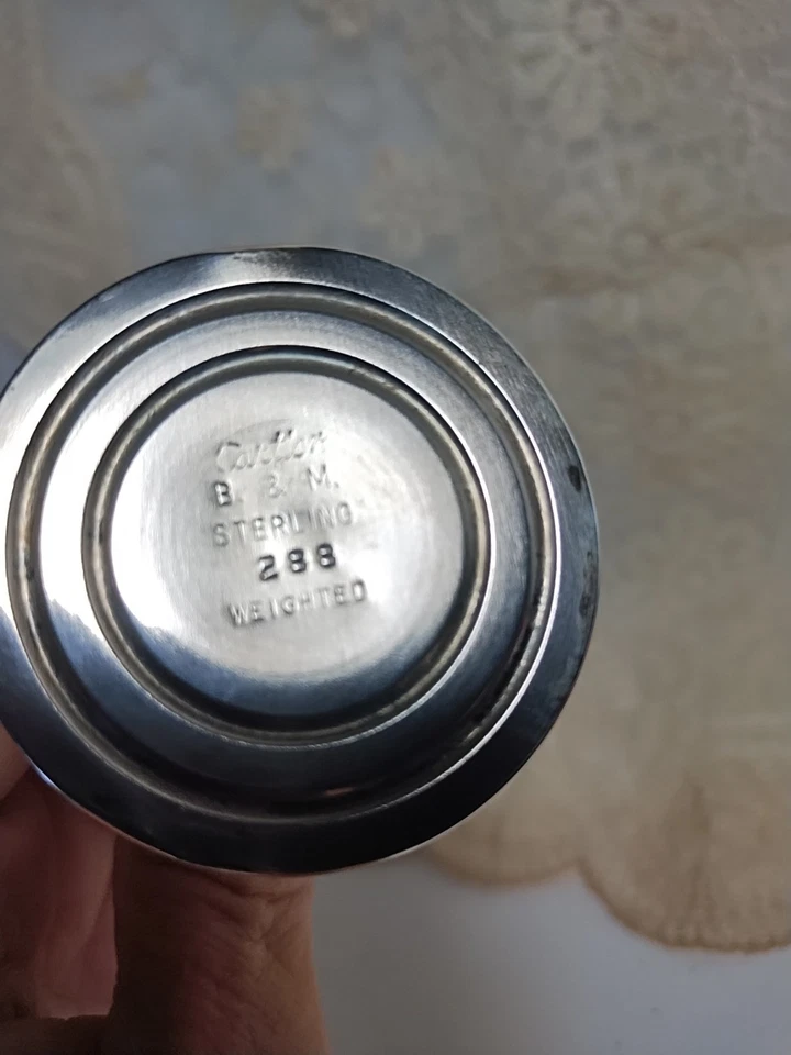 Jarrón Cartier B & M Sterling #288 ponderado Art Nouveau Deco trompeta 7 3/16" H Foto 3 de 4