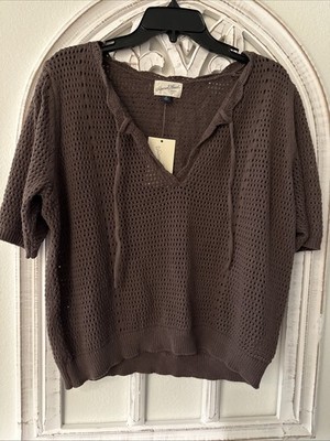 NEW- Universal Thread Brown Cropped Sweater Size XL