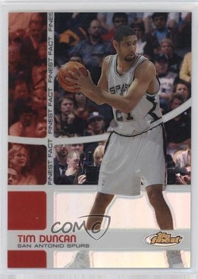 2005-06 Topps Finest Fact Refractor 104/199 Tim Duncan #FF25 HOF e1e