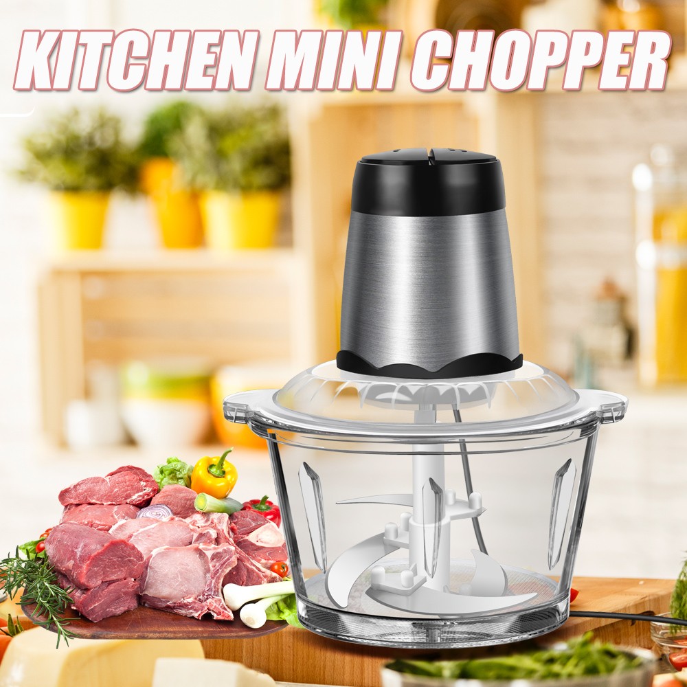 Mini Food Chopper Electric Processor Blender Glass Mixer Garlic Spices Grinder