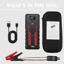 Arrancador Bateria Auto 12V 1000A Portatil Con Usb-C Pantalla LCD Luz LED