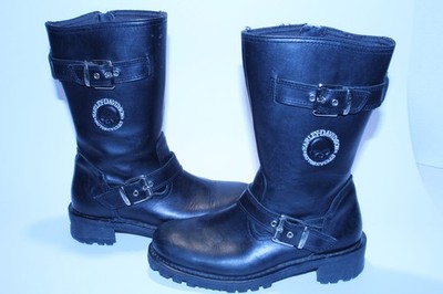 Harley-Davidson Black Leather Engineer Motorcycle Boots Size 7.5