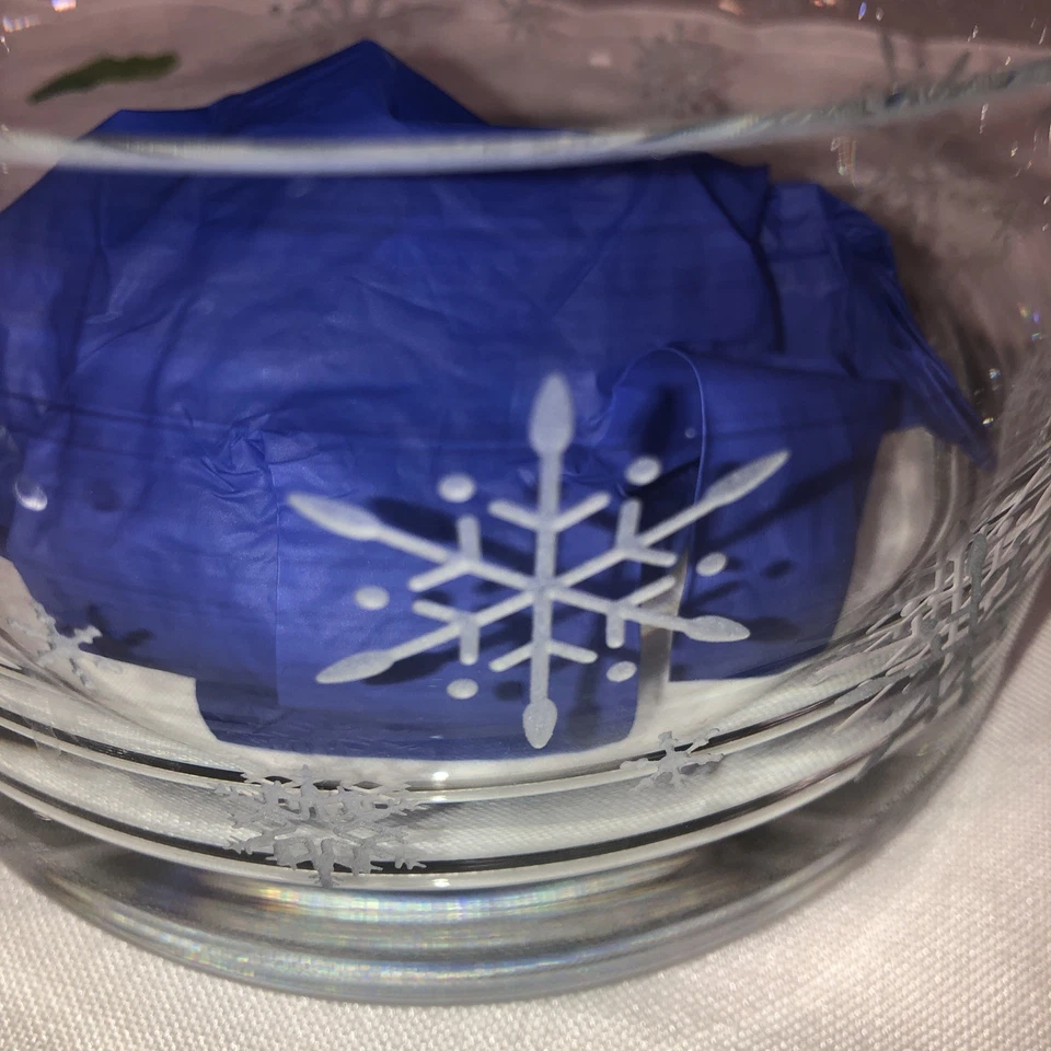 Sello de la Casa Blanca emblema plato de caramelo cuenco copos de nieve vidrio cristal Navidad Foto 4 de 4