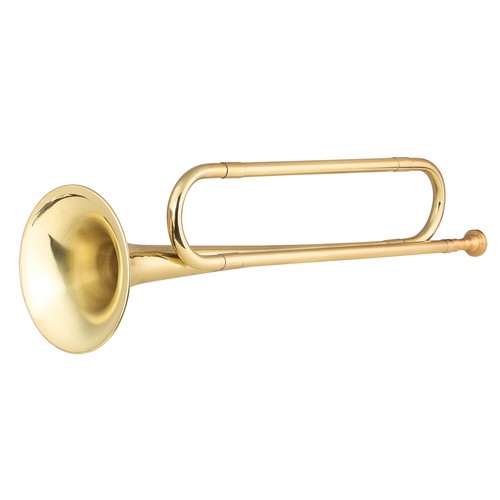Brass C Bugle Call Gold-Plated Trumpet Cavalry Horn with Mouthpiece Musical - Picture 11 of 12