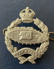 100% Genuine WW2 Royal Tank Regiment White Metal Cap Badge BIN £9.99