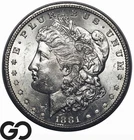 1881-S Morgan Silver Dollar Coin, Flashy White Choice BU++, Nice Luster!