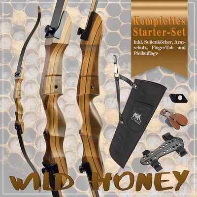 SET DRAKE Wild Honey - Take Down - Recurvebogen- 68 Zoll 32 lbs/ Armschutz Sehne