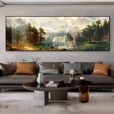 Snowy Mountain Lakes Forest Canvas Painting Canvas Mural Home D cor Print Poster