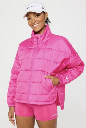 Fabletics Pink Dragonfruit Quilted Jacket | M |NWT | Water Resistant | Sold Out - Picture 2 of 10