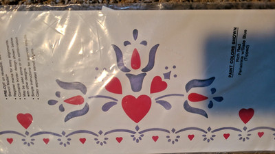Vtg Stencil Ease Kit ST-15 Hearts Delight Country Cottagecore Decor Border NOS