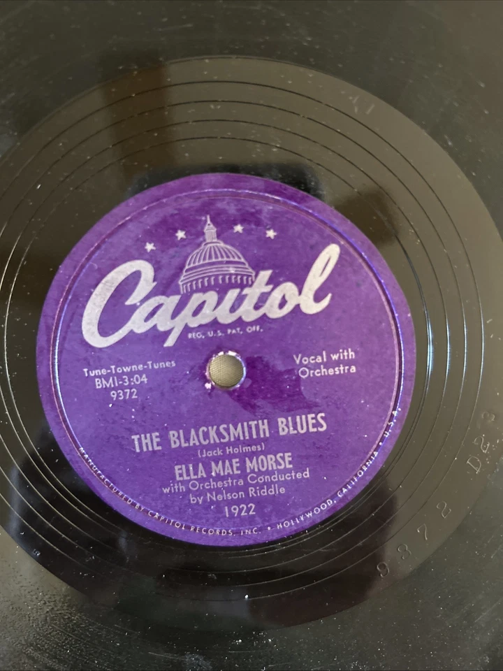 78 RPM Ella Mae Morse Capitol 1922- Love Me Or Leave Me/Blacksmith Blues VG+ - Image 2 of 4