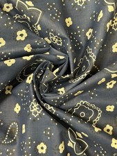 Bandana NAVY BLUE Poly Cotton 58 Inch Wide Fabric by The Yard